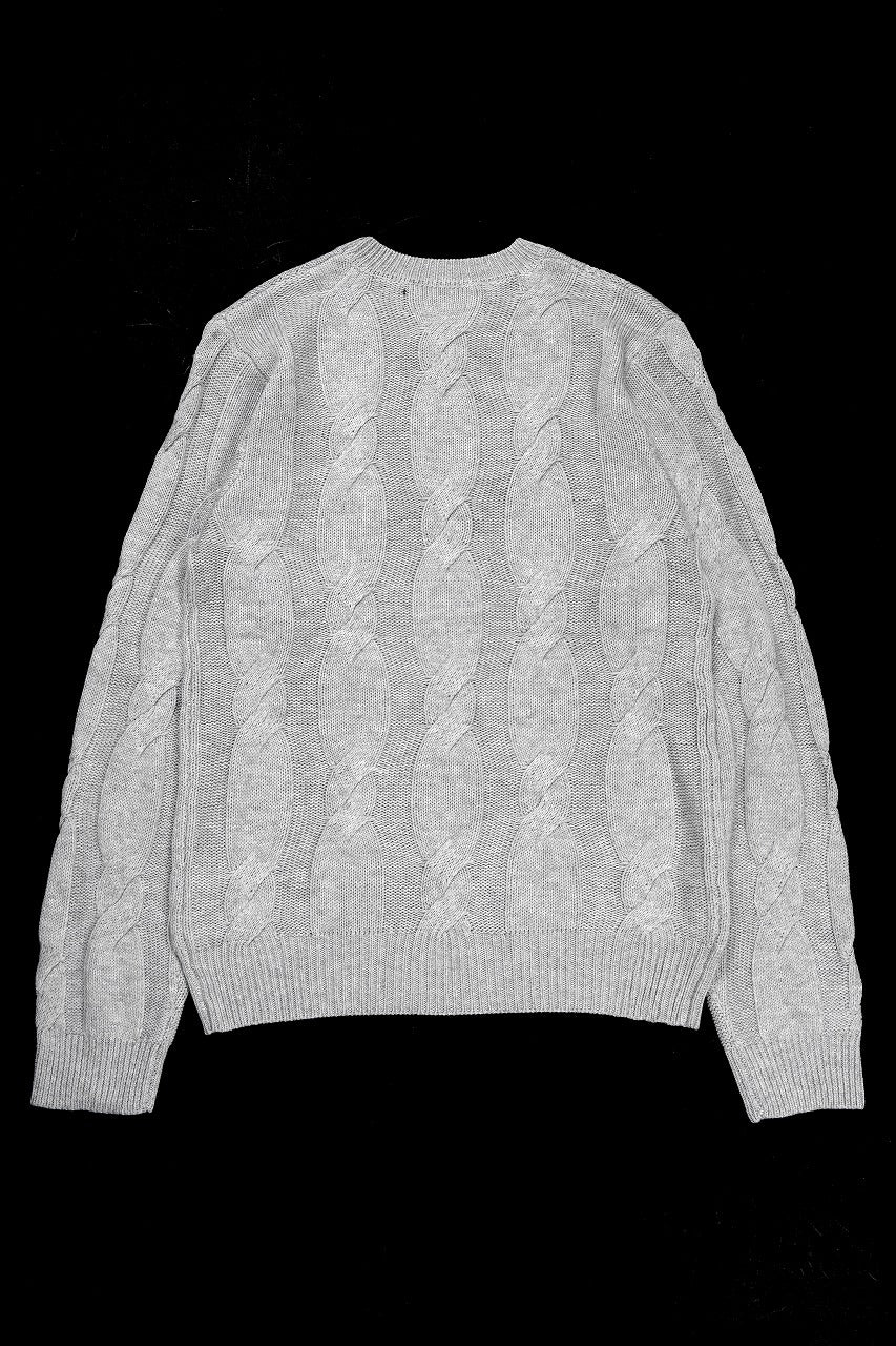Load image into Gallery viewer, A.F ARTEFACT CABLE KNIT PULLOVER / REGULAR FIT (LIGHT GREY)