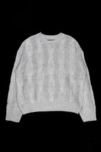 画像をギャラリービューアに読み込む, A.F ARTEFACT CABLE KNIT PULLOVER / RELAX FIT (LIGHT GREY)