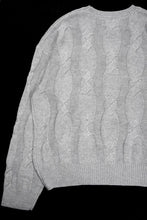 画像をギャラリービューアに読み込む, A.F ARTEFACT CABLE KNIT PULLOVER / RELAX FIT (LIGHT GREY)