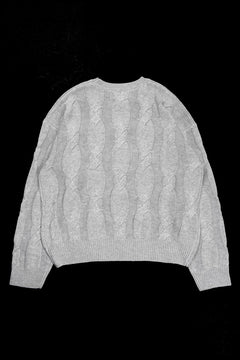 画像をギャラリービューアに読み込む, A.F ARTEFACT CABLE KNIT PULLOVER / RELAX FIT (LIGHT GREY)