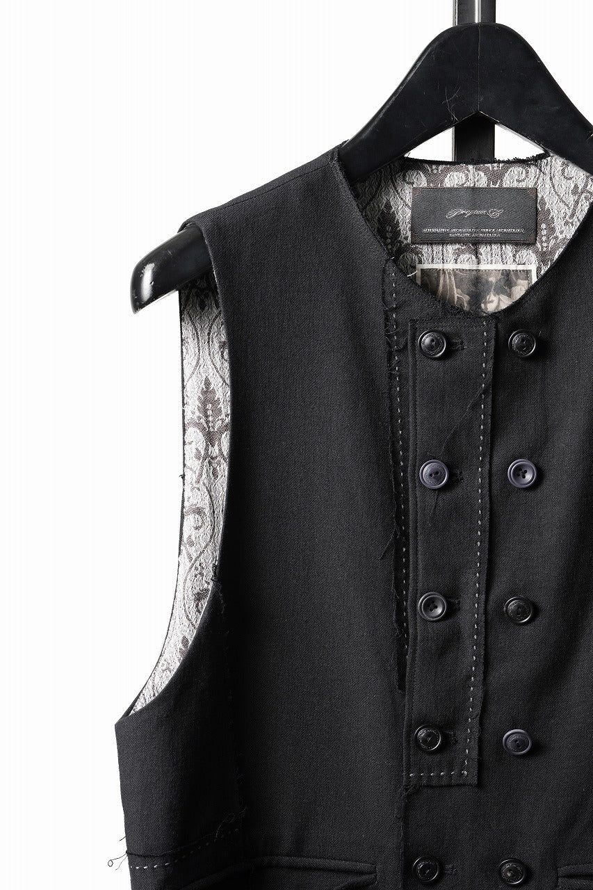 画像をギャラリービューアに読み込む, Professor.E PATCHWORK WAISTCOAT (BLACK)