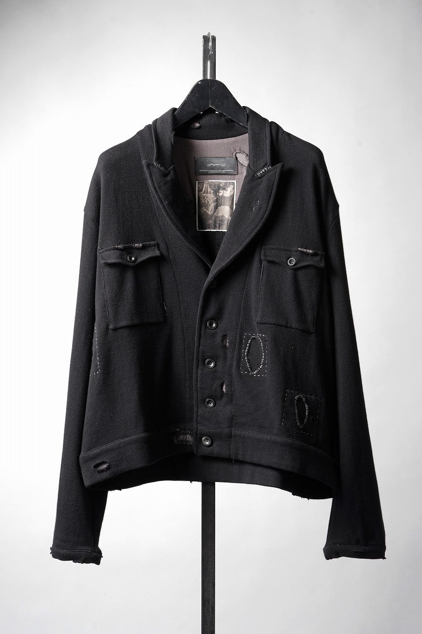 Load image into Gallery viewer, Professor.E DESTROYED KNIT WORK JACKET (BLACK)