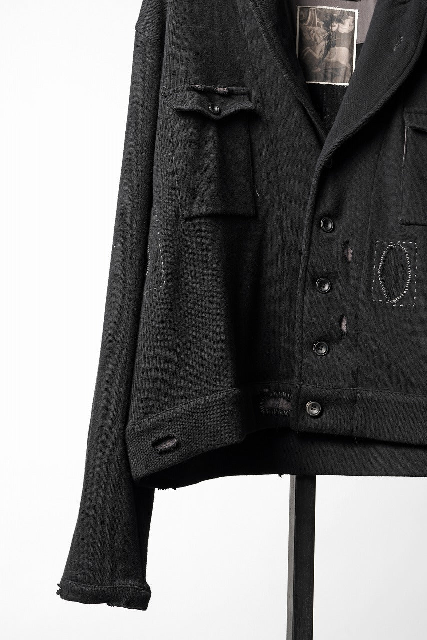 Load image into Gallery viewer, Professor.E DESTROYED KNIT WORK JACKET (BLACK)