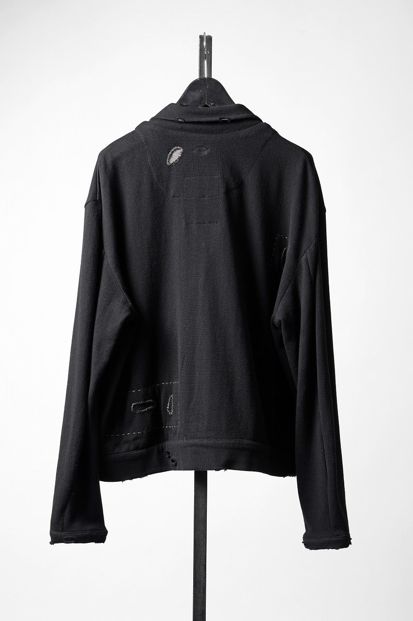 Load image into Gallery viewer, Professor.E DESTROYED KNIT WORK JACKET (BLACK)