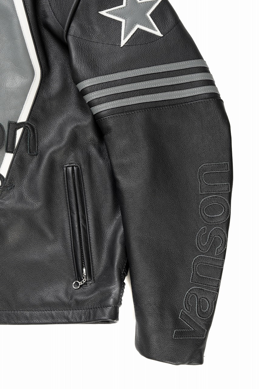 画像をギャラリービューアに読み込む, ISAMU KATAYAMA BACKLASH xx VANSON MONOTONE STAR JACKET ＃TYPE-B (BLACK x GRAY x WHITE)