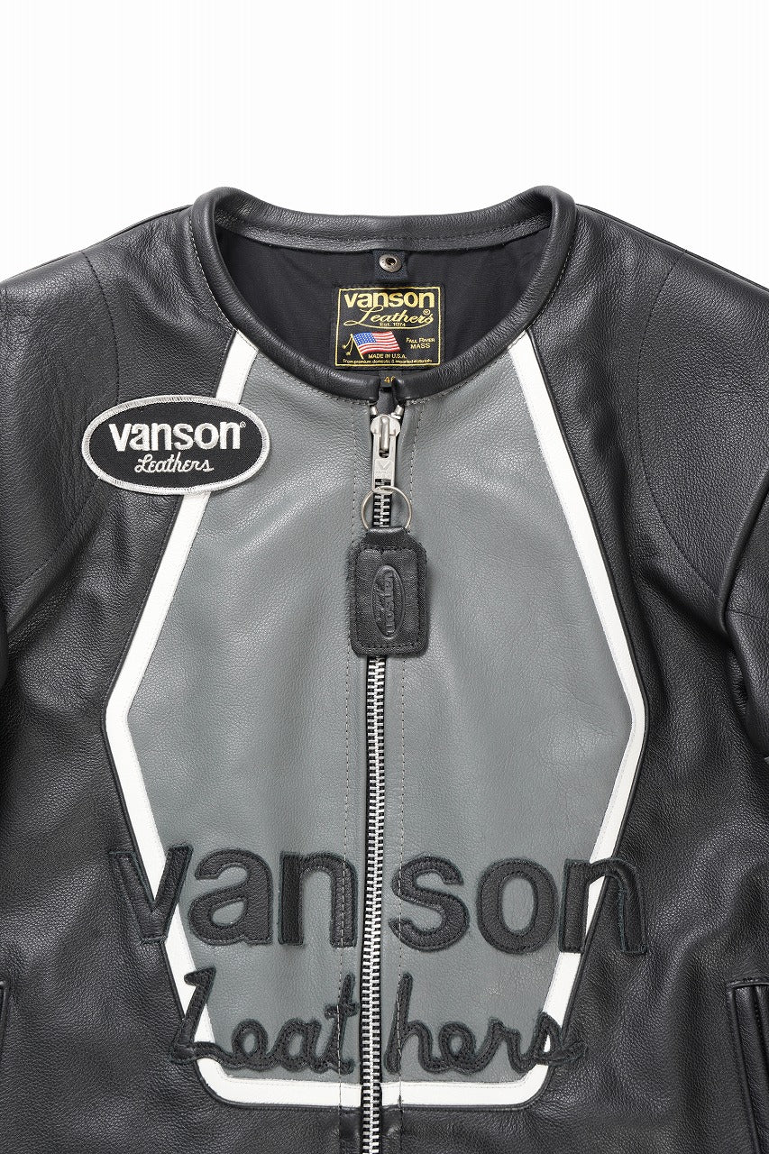 画像をギャラリービューアに読み込む, ISAMU KATAYAMA BACKLASH xx VANSON MONOTONE STAR JACKET ＃TYPE-B (BLACK x GRAY x WHITE)