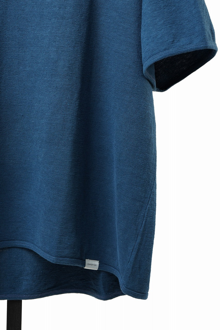 画像をギャラリービューアに読み込む, CAPERTICA ASYMMETRY TEE / LINEN HEAVY JERSEY (DEEP BLUE)