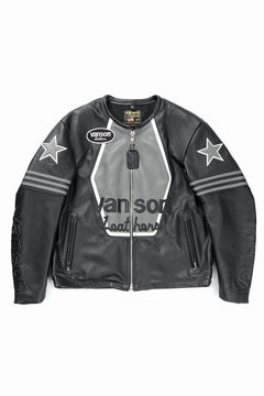 画像をギャラリービューアに読み込む, ISAMU KATAYAMA BACKLASH xx VANSON MONOTONE STAR JACKET ＃TYPE-B (BLACK x GRAY x WHITE)