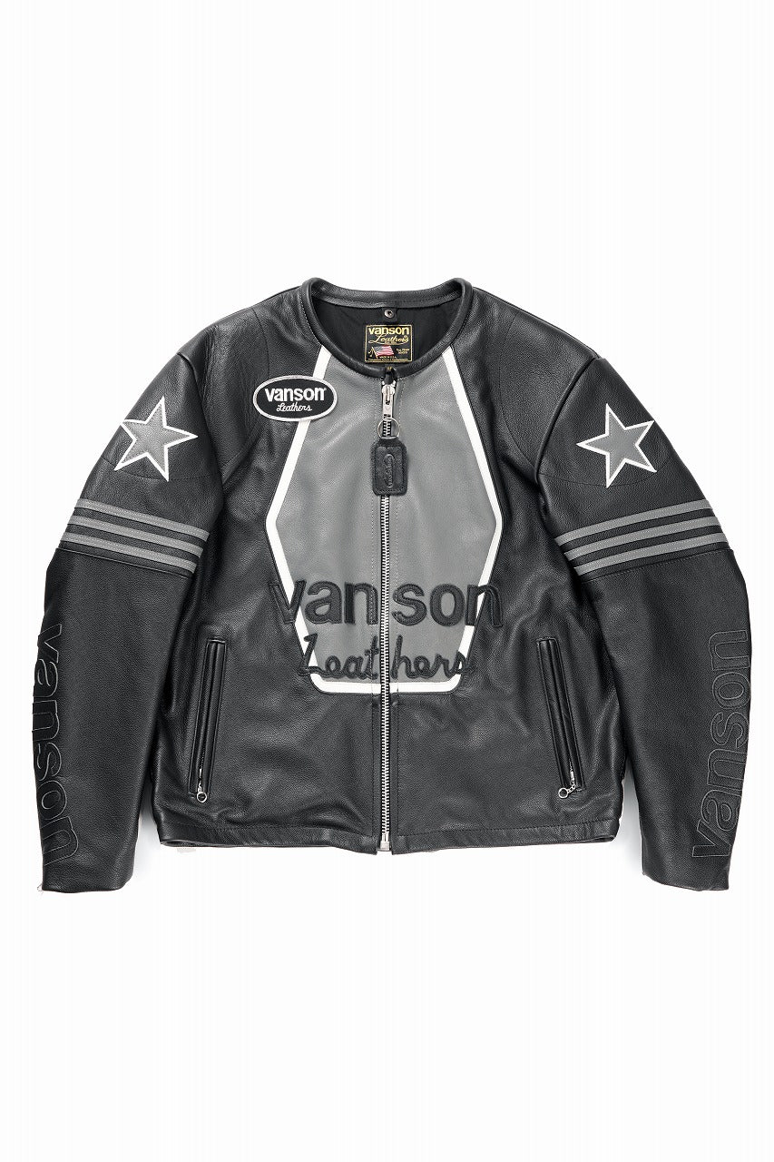 画像をギャラリービューアに読み込む, ISAMU KATAYAMA BACKLASH xx VANSON MONOTONE STAR JACKET ＃TYPE-B (BLACK x GRAY x WHITE)
