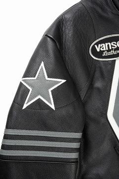 画像をギャラリービューアに読み込む, ISAMU KATAYAMA BACKLASH xx VANSON MONOTONE STAR JACKET ＃TYPE-B (BLACK x GRAY x WHITE)