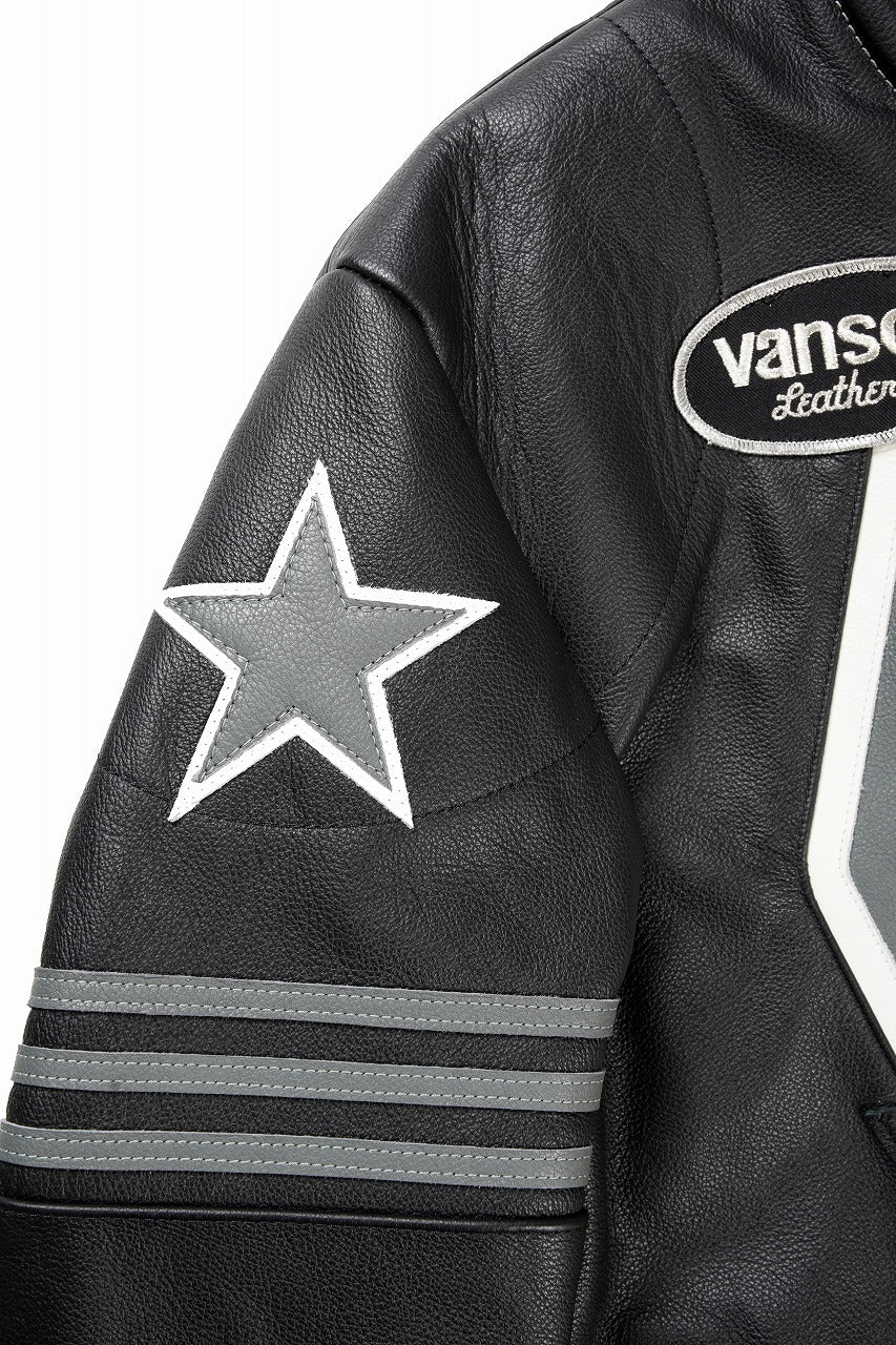 画像をギャラリービューアに読み込む, ISAMU KATAYAMA BACKLASH xx VANSON MONOTONE STAR JACKET ＃TYPE-B (BLACK x GRAY x WHITE)