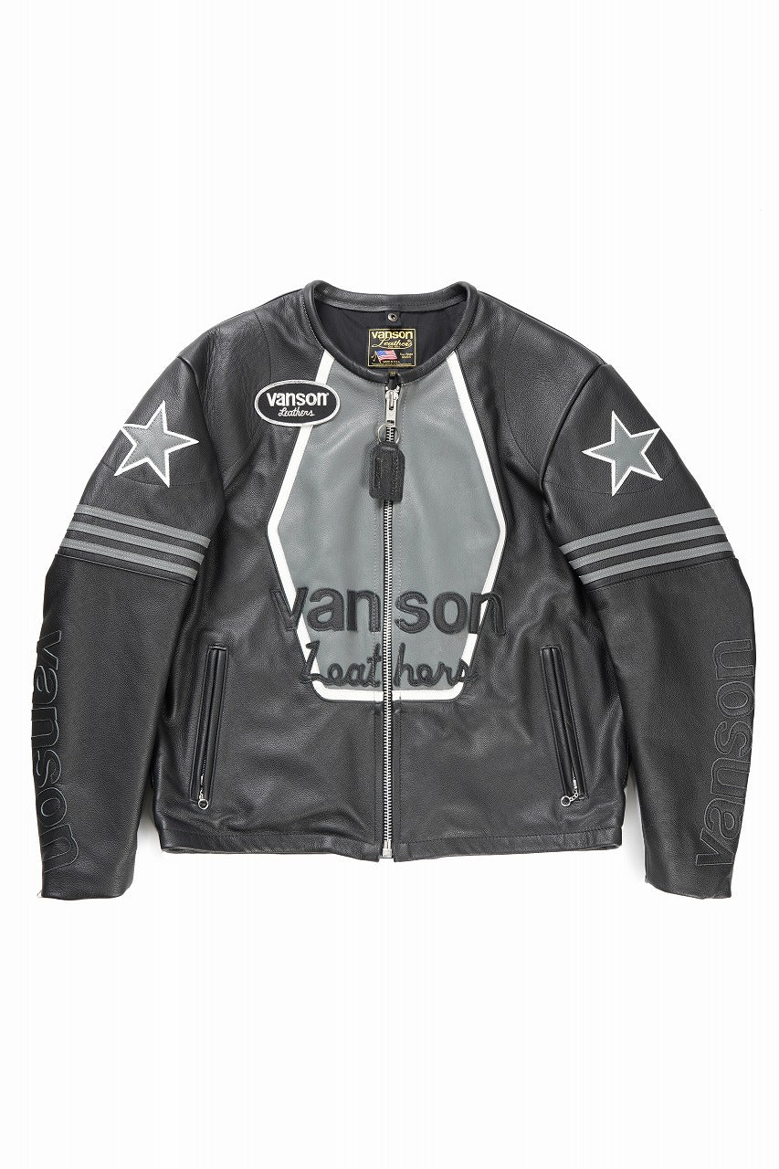 画像をギャラリービューアに読み込む, ISAMU KATAYAMA BACKLASH xx VANSON MONOTONE STAR JACKET ＃TYPE-B (BLACK x GRAY x WHITE)