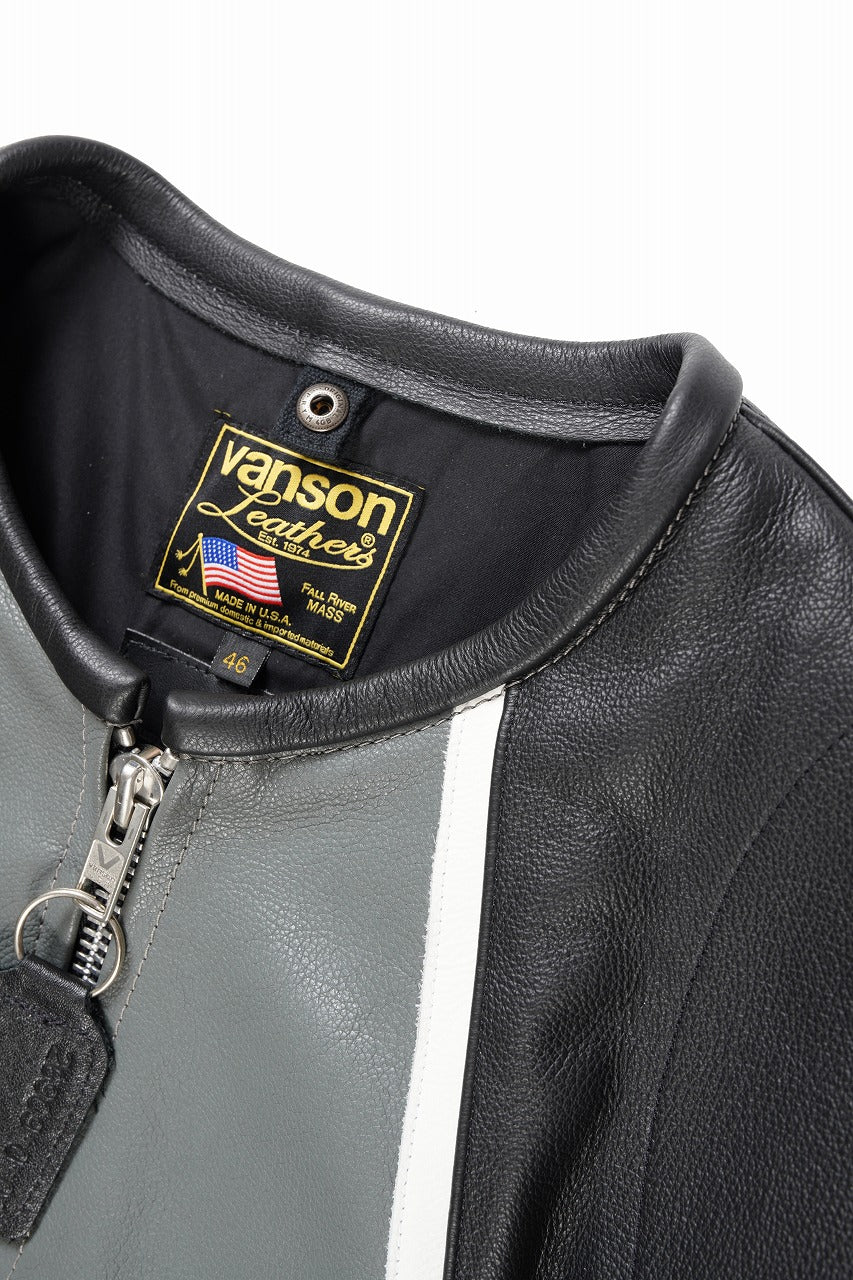画像をギャラリービューアに読み込む, ISAMU KATAYAMA BACKLASH xx VANSON MONOTONE STAR JACKET ＃TYPE-B (BLACK x GRAY x WHITE)