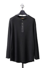 画像をギャラリービューアに読み込む, SEVEN LEATHERS WAFFLE HENLEY LONG SLEEVE TOPS (BLACK)