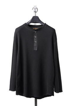 画像をギャラリービューアに読み込む, SEVEN LEATHERS WAFFLE HENLEY LONG SLEEVE TOPS (BLACK)