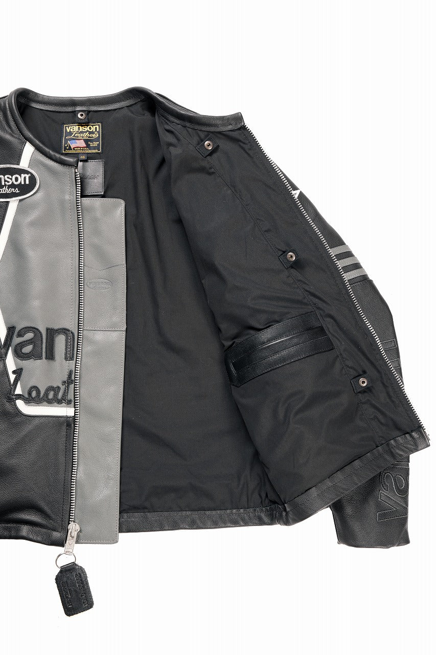 画像をギャラリービューアに読み込む, ISAMU KATAYAMA BACKLASH xx VANSON MONOTONE STAR JACKET ＃TYPE-B (BLACK x GRAY x WHITE)