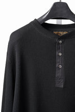 画像をギャラリービューアに読み込む, SEVEN LEATHERS WAFFLE HENLEY LONG SLEEVE TOPS (BLACK)
