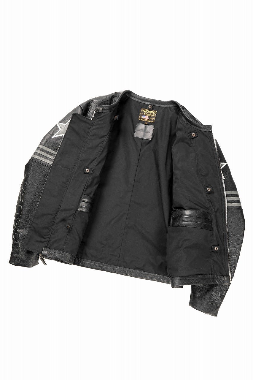 画像をギャラリービューアに読み込む, ISAMU KATAYAMA BACKLASH xx VANSON MONOTONE STAR JACKET ＃TYPE-B (BLACK x GRAY x WHITE)