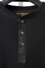 画像をギャラリービューアに読み込む, SEVEN LEATHERS WAFFLE HENLEY LONG SLEEVE TOPS (BLACK)