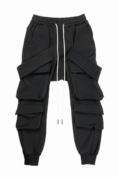 A.F ARTEFACT BELT CARGO SARROUEL JOGGER / BOMBER HEAT® (BLACK)