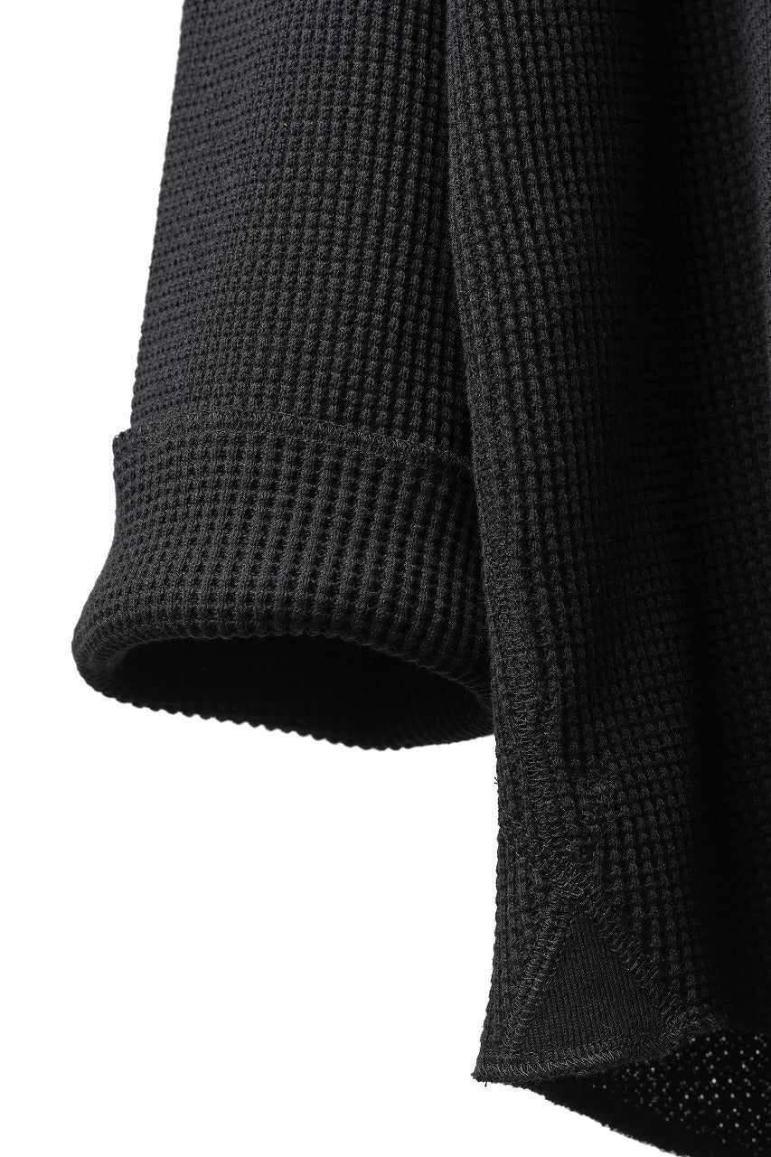 画像をギャラリービューアに読み込む, SEVEN LEATHERS WAFFLE HENLEY LONG SLEEVE TOPS (BLACK)