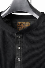 画像をギャラリービューアに読み込む, SEVEN LEATHERS WAFFLE HENLEY LONG SLEEVE TOPS (BLACK)