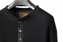 画像をギャラリービューアに読み込む, SEVEN LEATHERS WAFFLE HENLEY LONG SLEEVE TOPS (BLACK)