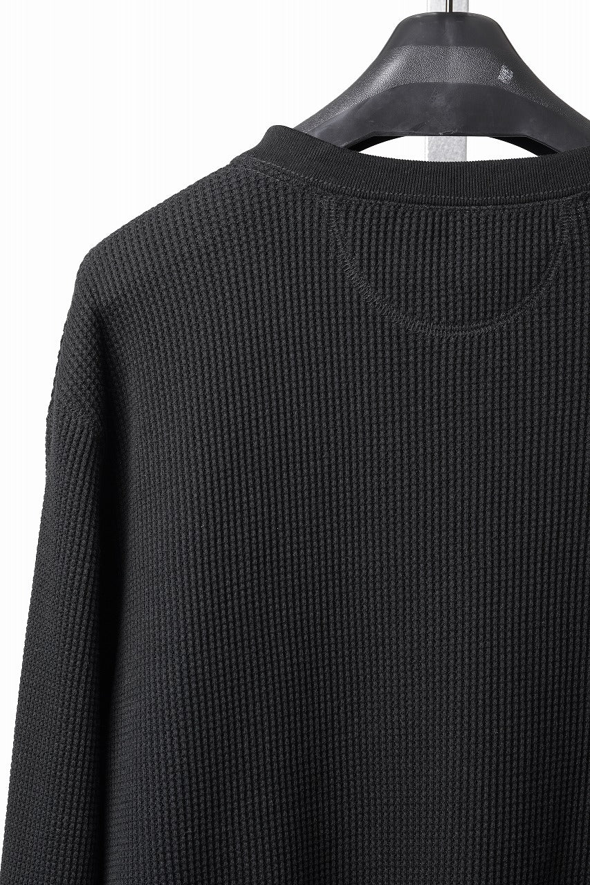 画像をギャラリービューアに読み込む, SEVEN LEATHERS WAFFLE HENLEY LONG SLEEVE TOPS (BLACK)