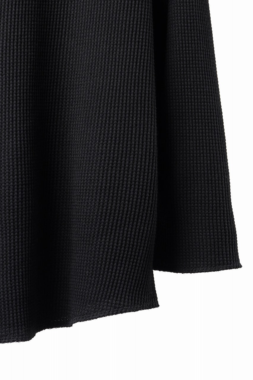 画像をギャラリービューアに読み込む, SEVEN LEATHERS WAFFLE HENLEY LONG SLEEVE TOPS (BLACK)