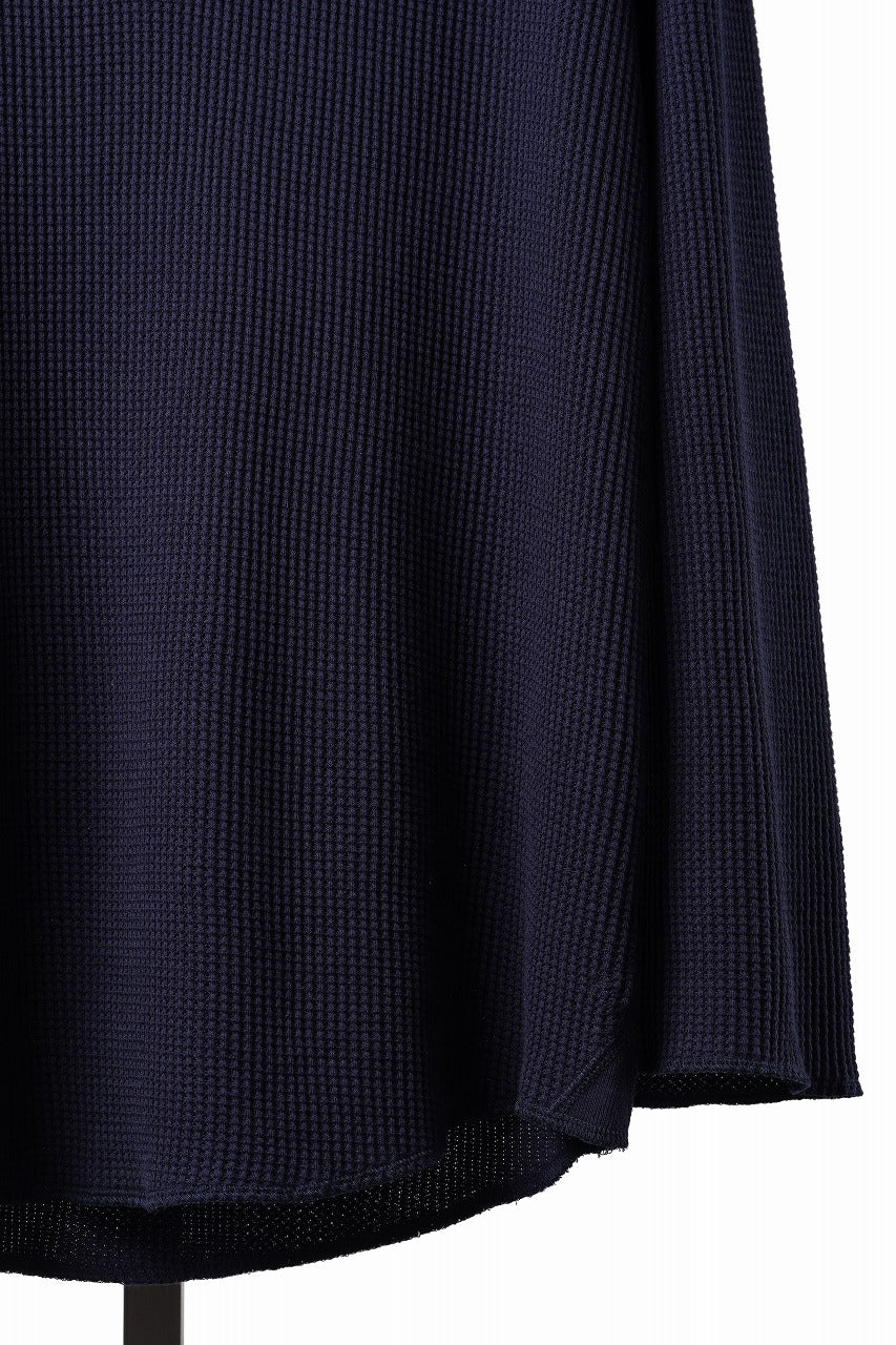 画像をギャラリービューアに読み込む, SEVEN LEATHERS WAFFLE HENLEY LONG SLEEVE TOPS (NAVY)