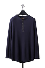 画像をギャラリービューアに読み込む, SEVEN LEATHERS WAFFLE HENLEY LONG SLEEVE TOPS (NAVY)