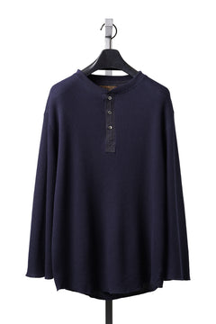 画像をギャラリービューアに読み込む, SEVEN LEATHERS WAFFLE HENLEY LONG SLEEVE TOPS (NAVY)