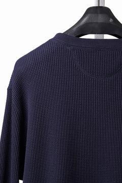 画像をギャラリービューアに読み込む, SEVEN LEATHERS WAFFLE HENLEY LONG SLEEVE TOPS (NAVY)