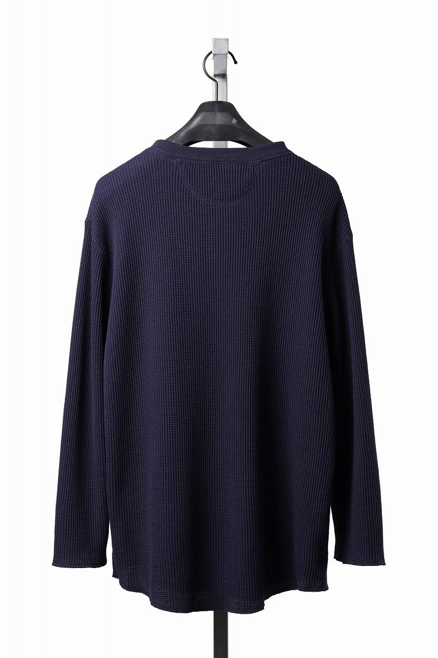 画像をギャラリービューアに読み込む, SEVEN LEATHERS WAFFLE HENLEY LONG SLEEVE TOPS (NAVY)