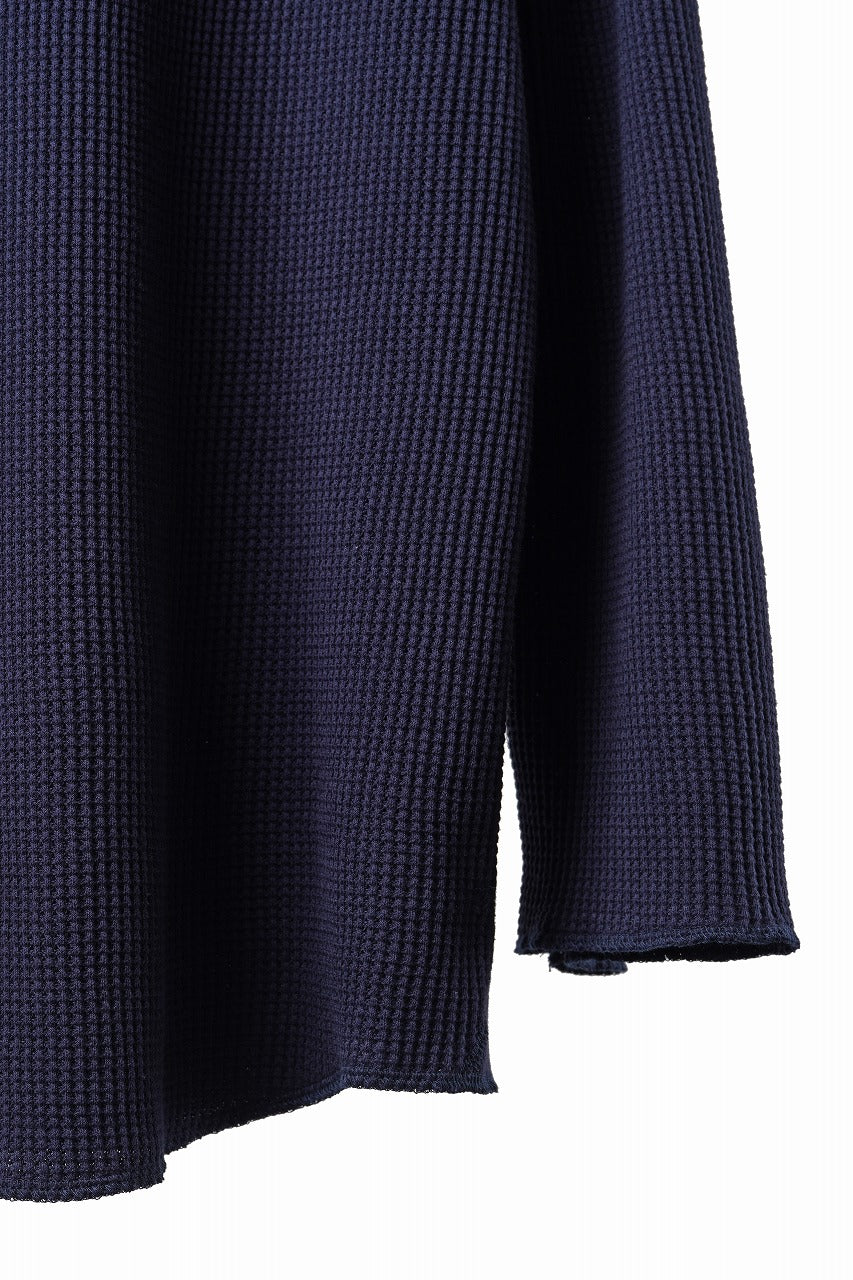 画像をギャラリービューアに読み込む, SEVEN LEATHERS WAFFLE HENLEY LONG SLEEVE TOPS (NAVY)