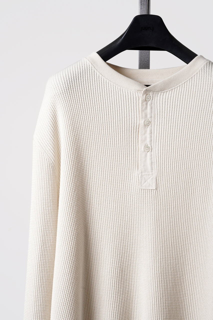 画像をギャラリービューアに読み込む, SEVEN LEATHERS WAFFLE HENLEY LONG SLEEVE TOPS (CREAM)