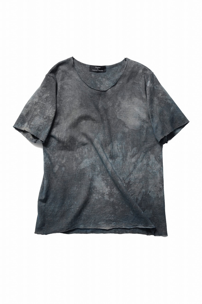 Load image into Gallery viewer, kujaku exclusive dyed crew neck H/S pulover / K-798-1 (verdigris)