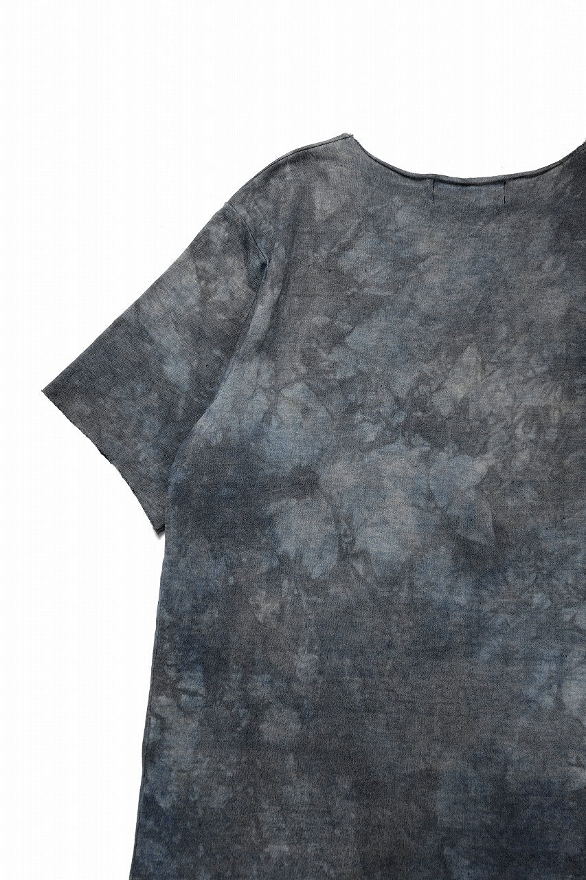 Load image into Gallery viewer, kujaku exclusive dyed crew neck H/S pulover / K-798-1 (verdigris)