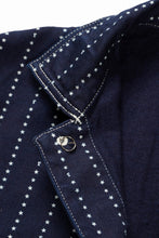 画像をギャラリービューアに読み込む, FULLCOUNT WABASH CHOREJACKET / INDIGO DYED DRILL with WASH STAR STRIPE (INDIGO / ONE WASHED)