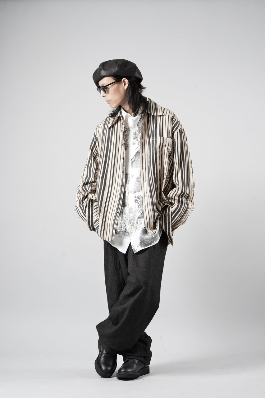 画像をギャラリービューアに読み込む, kujaku striped oversized shirt / S-258 (stripe)
