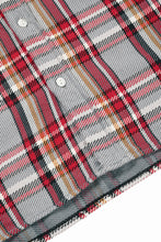 画像をギャラリービューアに読み込む, FULLCOUNT FLANNEL WORK SHIRT / ORIGINAL COTTON CHECK (GRAY x RED)
