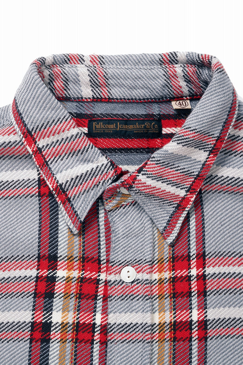FULLCOUNT FLANNEL WORK SHIRT / ORIGINAL COTTON CHECK (GRAY x RED)