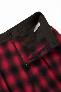 画像をギャラリービューアに読み込む, beauty : beast 8Q LAYERED SUPER WIDE SAROUEL PANTS / CHECKER EDITION (BROWN x RED)