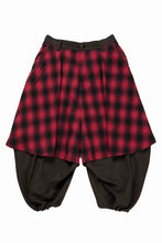 画像をギャラリービューアに読み込む, beauty : beast 8Q LAYERED SUPER WIDE SAROUEL PANTS / CHECKER EDITION (BROWN x RED)
