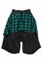 画像をギャラリービューアに読み込む, beauty : beast 8Q LAYERED SUPER WIDE SAROUEL PANTS / CHECKER EDITION (BLACK x GREEN)