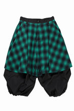 画像をギャラリービューアに読み込む, beauty : beast 8Q LAYERED SUPER WIDE SAROUEL PANTS / CHECKER EDITION (BLACK x GREEN)