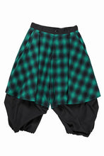 画像をギャラリービューアに読み込む, beauty : beast 8Q LAYERED SUPER WIDE SAROUEL PANTS / CHECKER EDITION (BLACK x GREEN)
