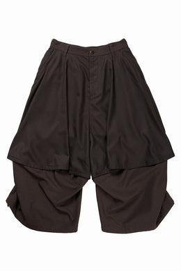 beauty : beast 8Q LAYERED SUPER WIDE SAROUEL PANTS (BROWN)