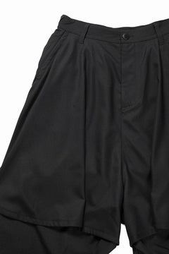 画像をギャラリービューアに読み込む, beauty : beast 8Q LAYERED SUPER WIDE SAROUEL PANTS (BLACK)