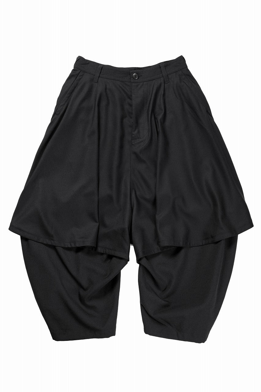 beauty : beast 8Q LAYERED SUPER WIDE SAROUEL PANTS (BLACK)